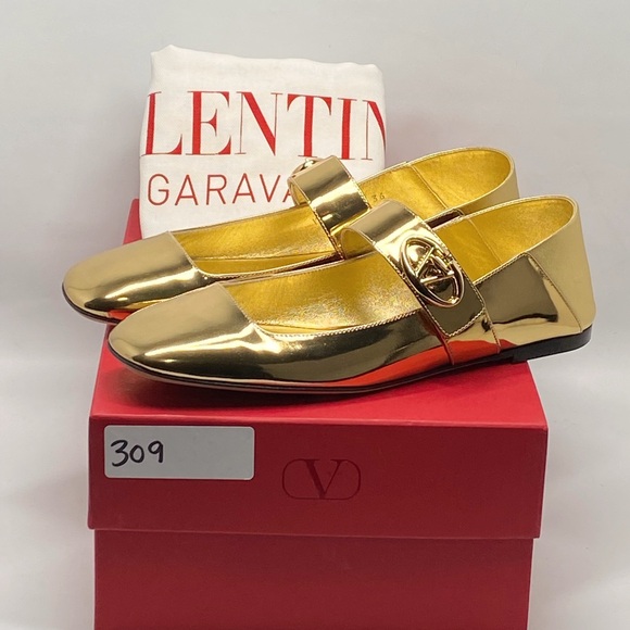 Valentino Garavani VLogo Locker Mary-Jane ballerina shoes size 36 - Picture 14 of 16
